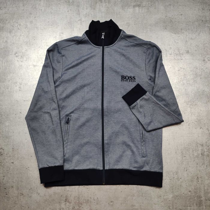 MĘSKA Bluza Elegancka Zip Stójka Bawełna Hugo Boss PREMIUM Classic