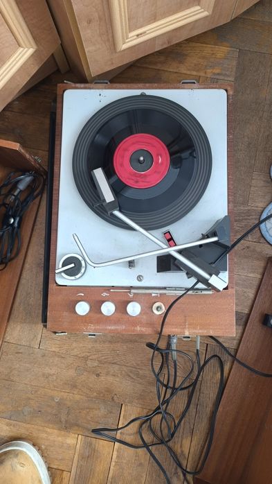 Adapter przenośny z głośnikami Unitra fonica wg 580f sprawny igła gram