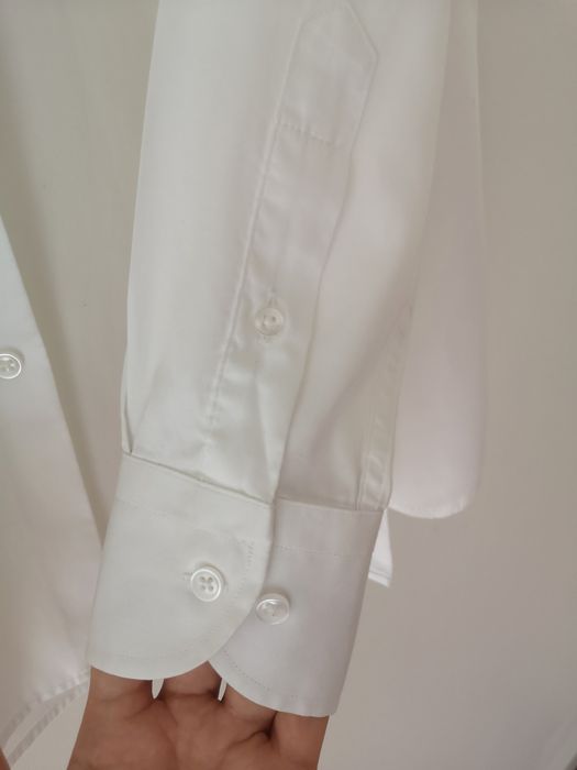 Albione Koszula biała męska młodzieżowa Slim Fit r.37 S/M