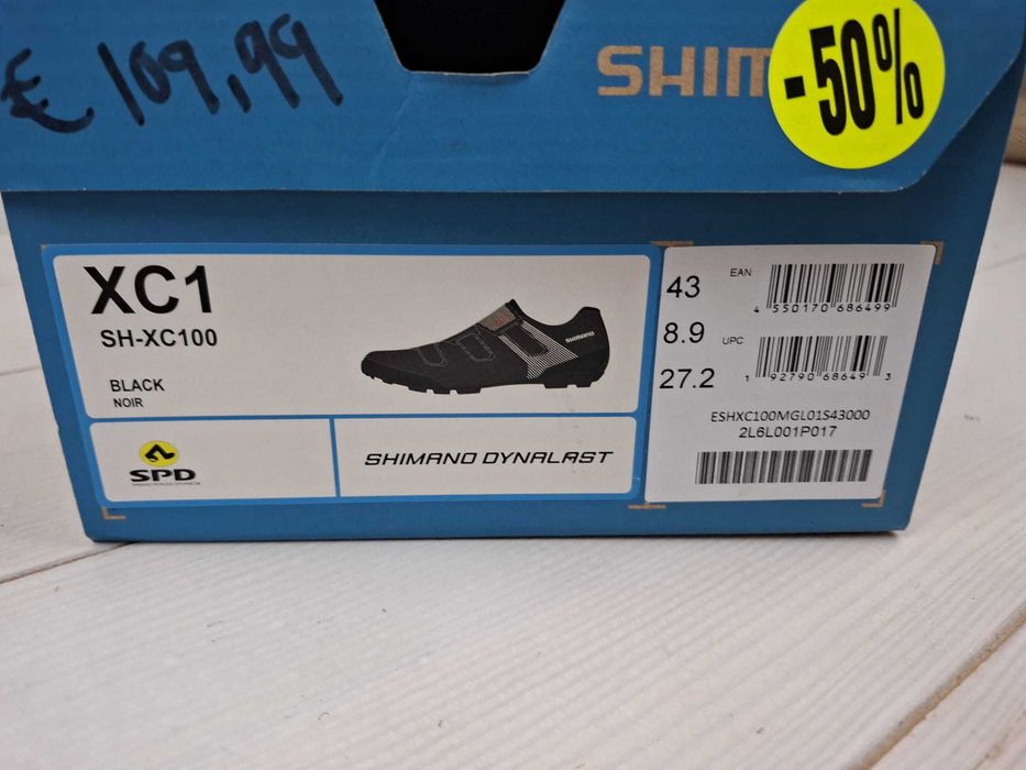 Buty rowerowe shimano SH-XC100M Czarne roz. 43