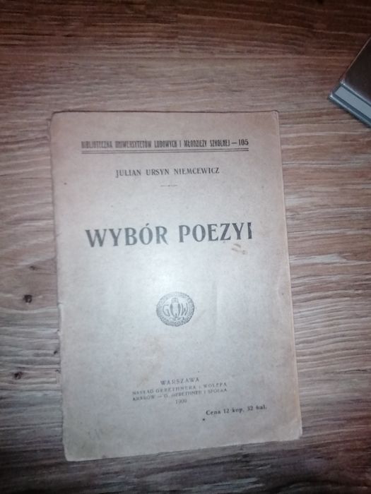 Poezja Niemcewicza wydana w 1909r