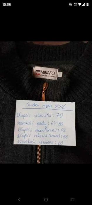 Sweter męski rozpinany XXL