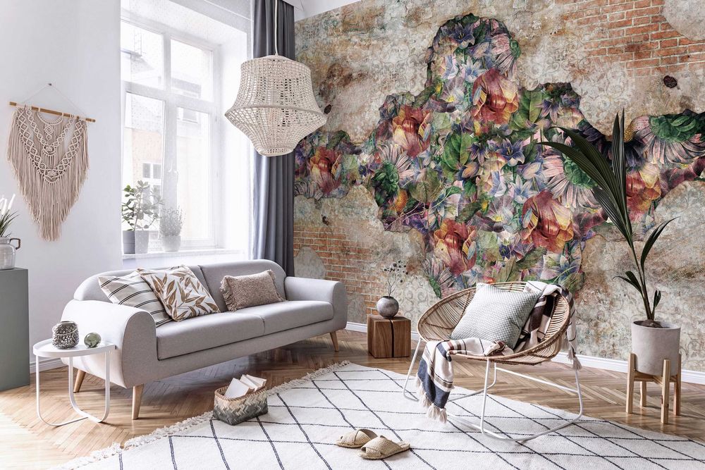 Fototapeta Mur Ściana Imitacja Kwiaty 3D Na Twój Rozmiar + KLEJ
