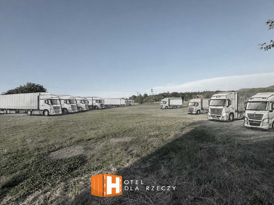 Miejsce postojowe parking TIR autobus naczepa koparka kamper wywrotka