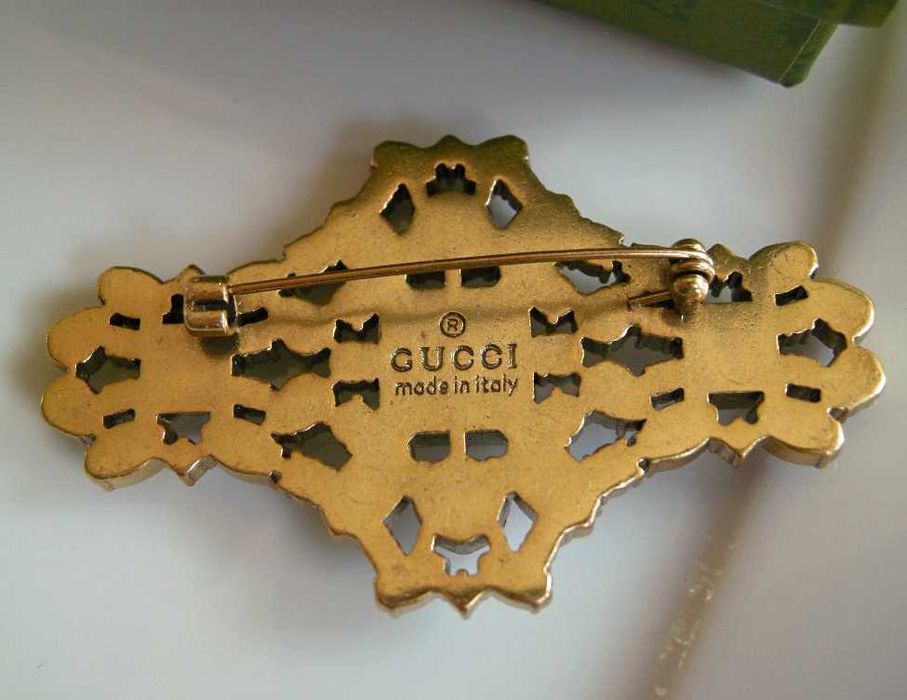 Gucci kryształowa broszka w stylu Vintage Unikat