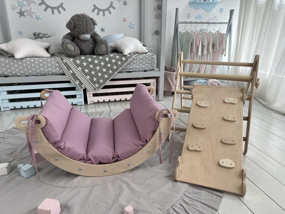 комплект Монтесорі . Трикутник Піклер+ гірка монтесорі+ Арка SkillWood