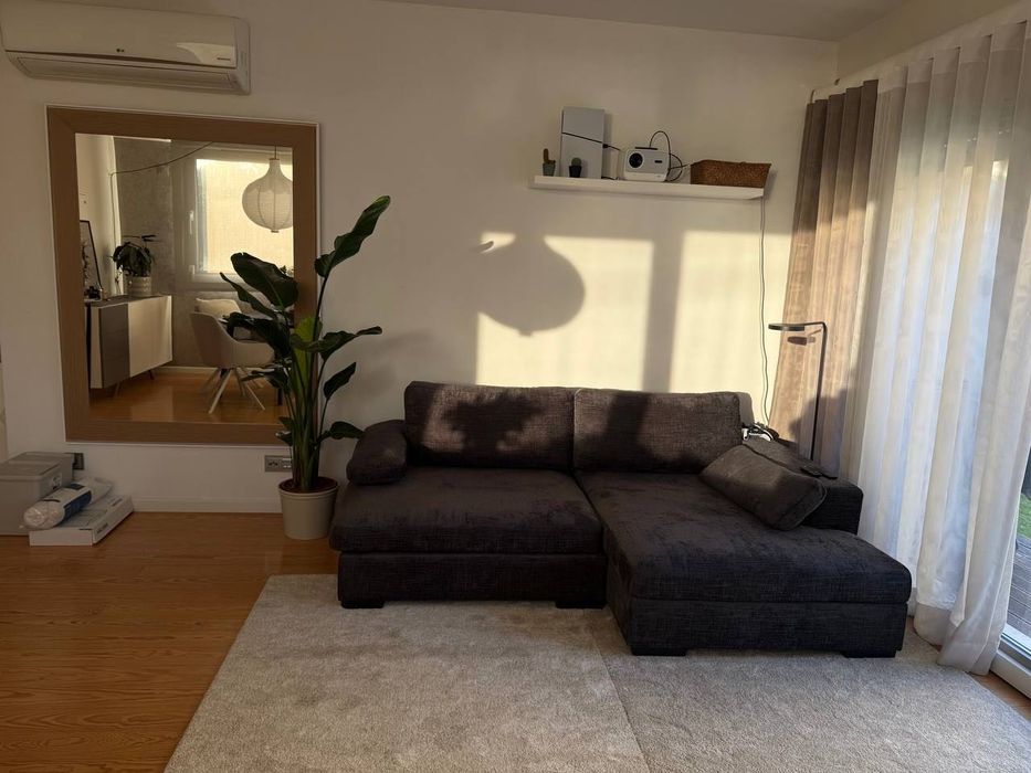 Chaise longue com cama PASSION 3 lugares cinza escuro Conforama