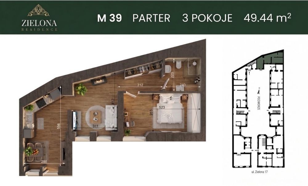 Okazja! 6 978 zł/m² | 2 Pokoje | Osobna Kuchnia