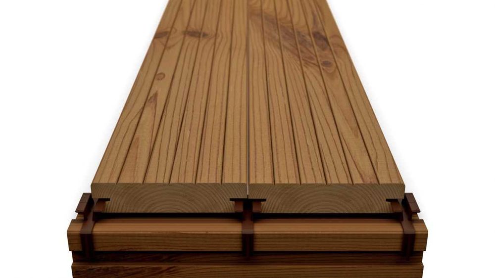 Deski tarasowe Thermo Termo Sosna 26x117 ryflowana i gładka