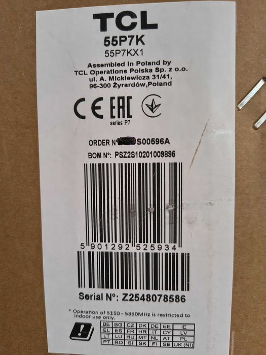 NOWY Telewizor TCL 55" Q LED TV Google TV