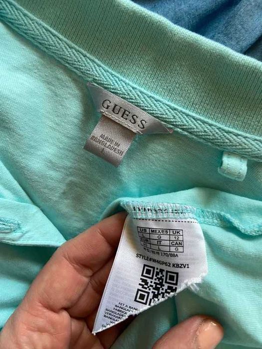 Mieta turkus koszulka tshirt polo kolnierzyk guess m l damski