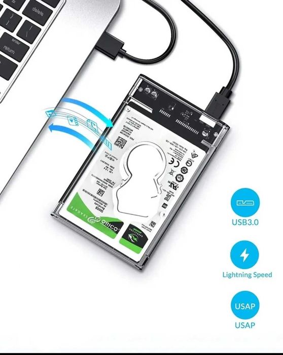 Case / Caixa externa cabo USB 3.0 Disco SSD e HDD 2'5" externo Novo