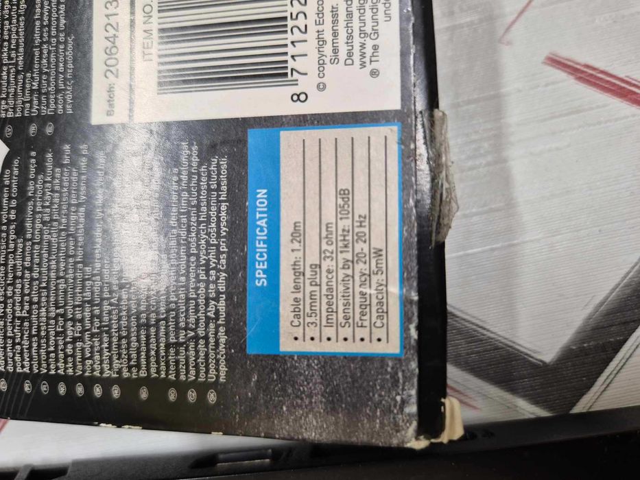 Słuchawki Grundig na kablu 1,2m