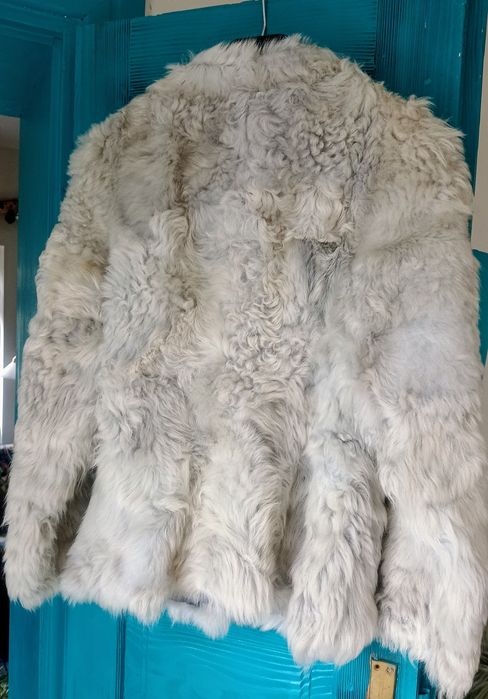 Kożuch naturalny kożuszek prawdziwy vintage SWAG