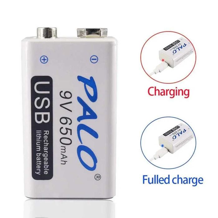 PALO 9V Аккумуляторная батарея 650mAh 6F22 Micro USB li-ion крона: 160 ...