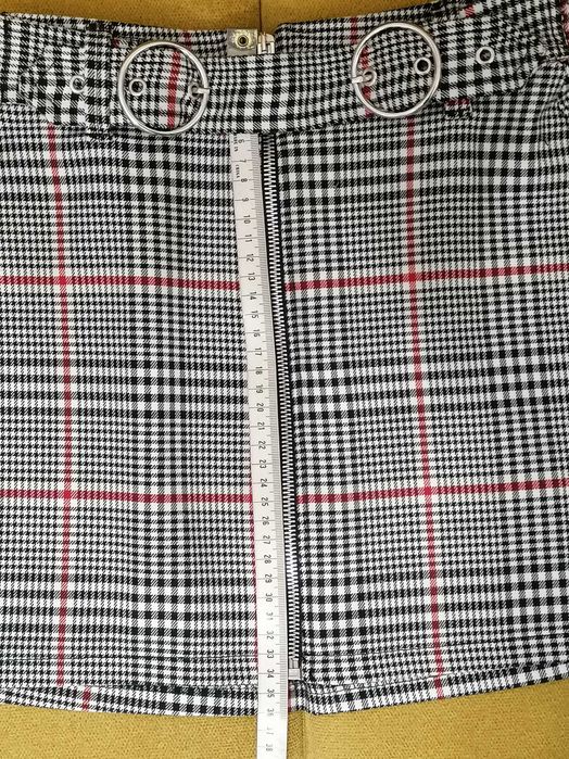 Bershka, spódnica mini, krata