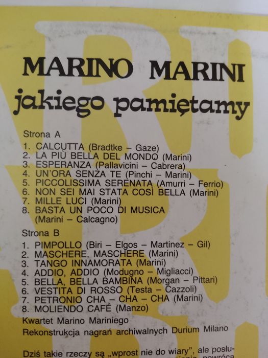 Płyta winylowa - Marino Marini