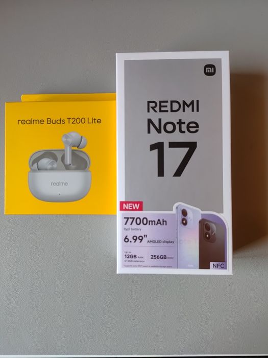 NOWY!! Redmi Note 17+ słuchawki realme Buds T200lite