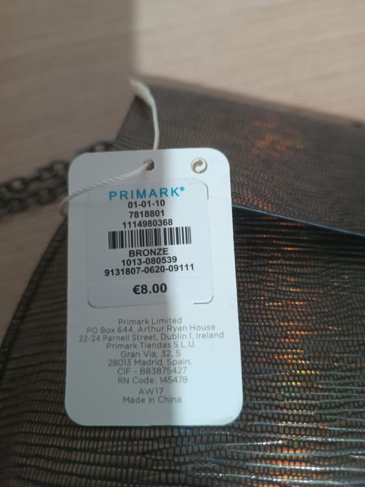 Mieniąca torebka firmy Primark stan nowa