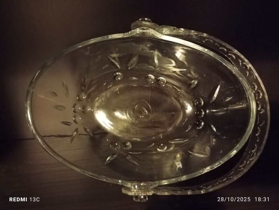 Cesta/fruteira de vidro