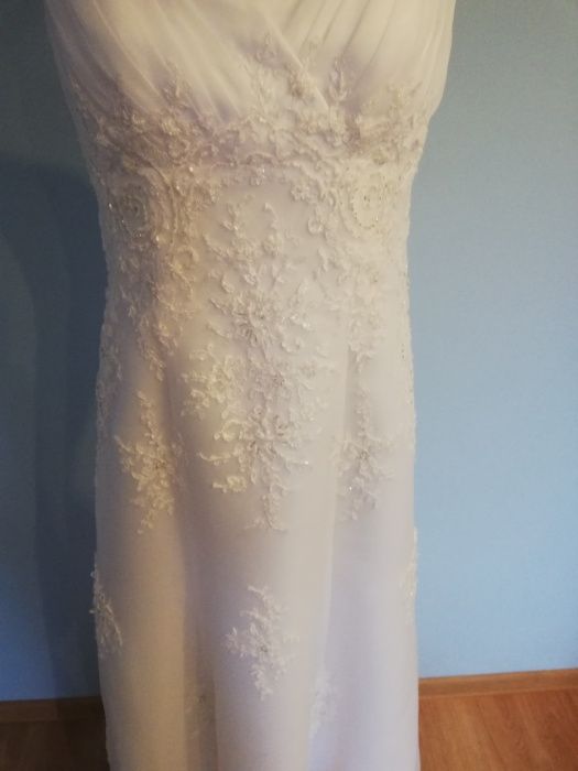 Suknia ślubna biała zdobiona m 38