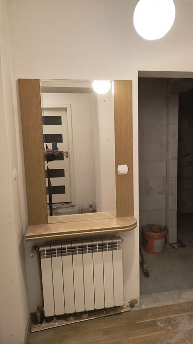 Lustro z półką, jasny brąz