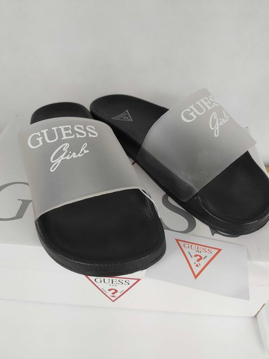 Nowe oryginalne klapki GUESS transparentne 38 a 272