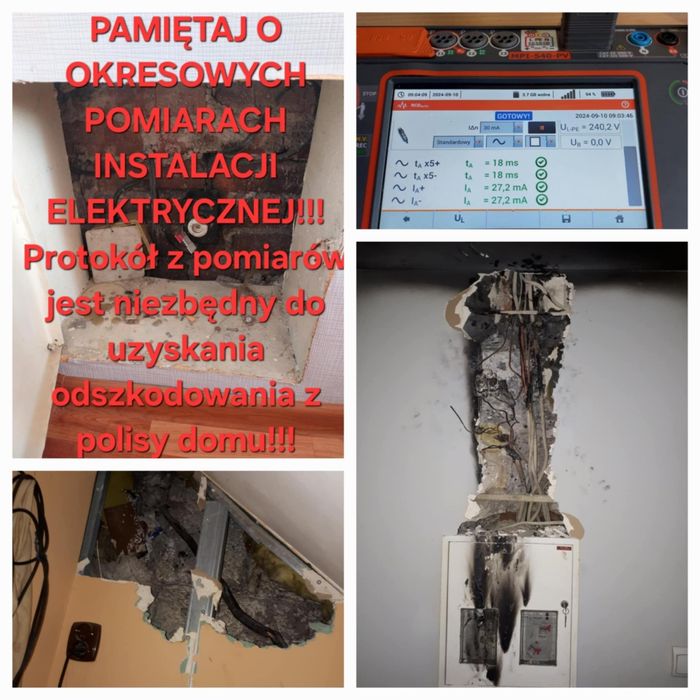 Elektryk instalacje odbiory pomiary do ubezpieczalni
