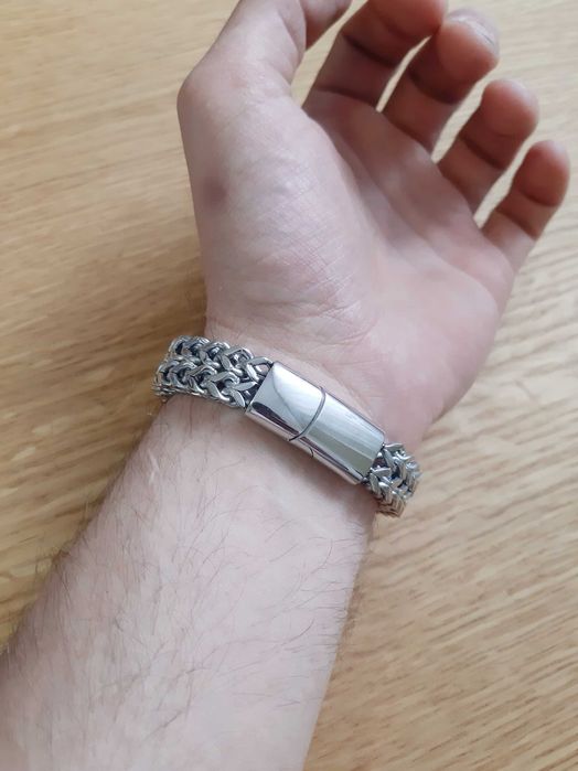 Мужской браслет из нержавеющей стали с магнитным замком