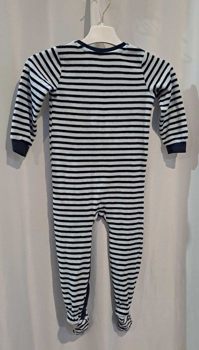 Pajac Dziecięcy W Paski Granatowo Biały unisex r.86/92
