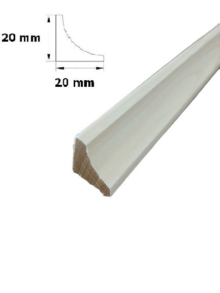 Ćwierćwałek drewniany 20 x 20mm wklęsły wykończeniowy gładki maskująca