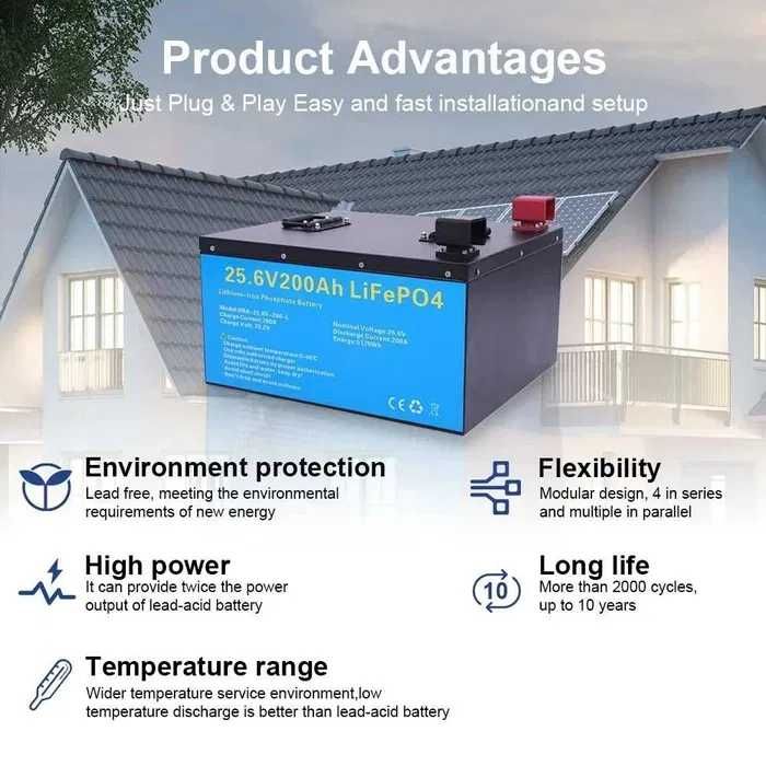 Акумулятор 24В Daxtromn LiFePO4  5120W*h 25.6V / 200AH, залізо-фосфат