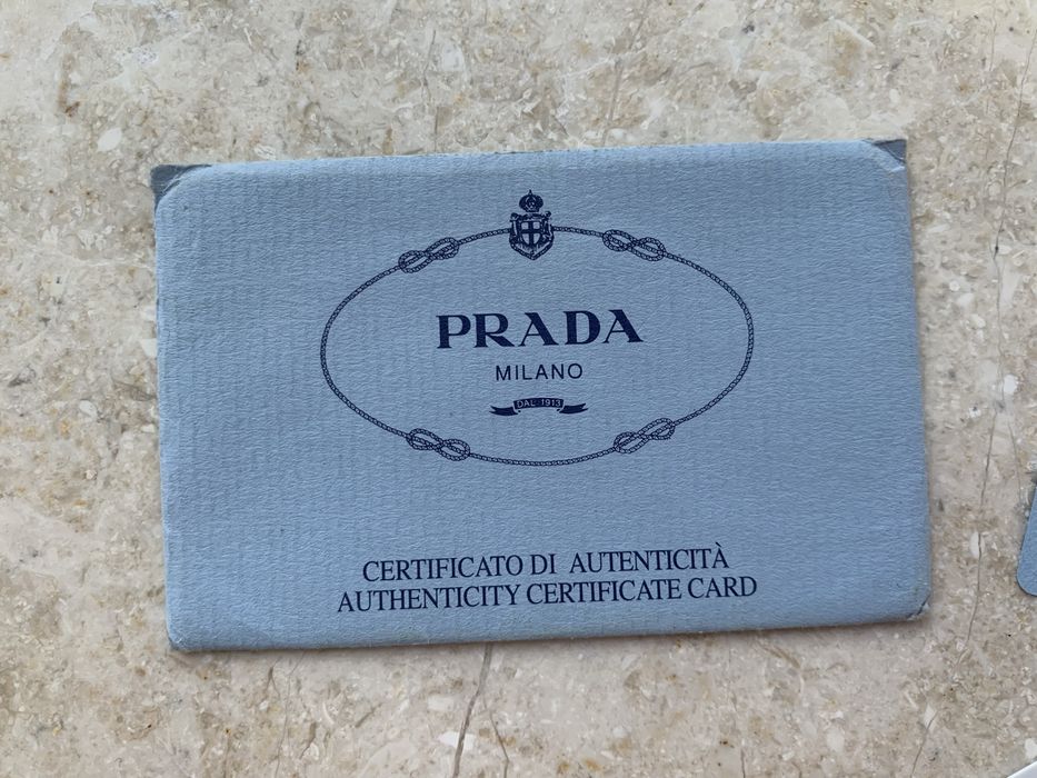 100% oryginalny Prada karty do torebki komplet certyfikat torebka