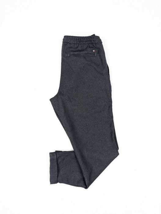 Tommy Hilfiger szare spodnie w kratę eleganckie L