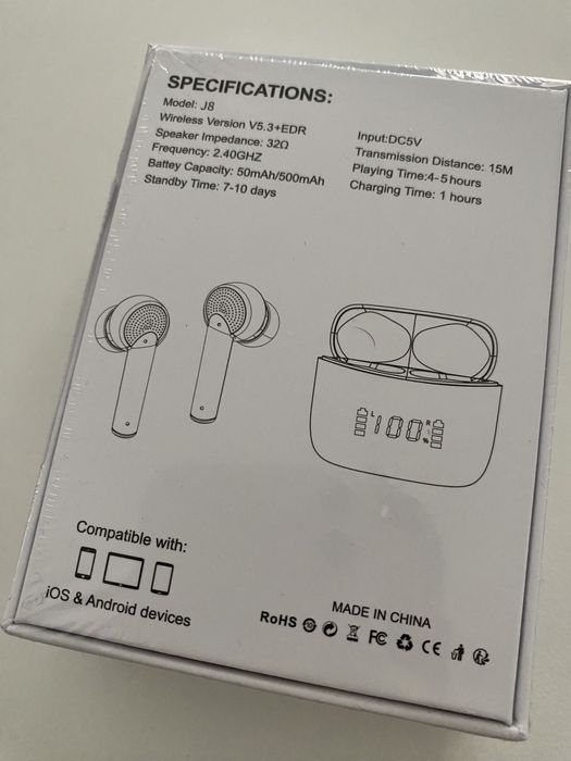 NOVO! Selado! Auriculares J8 HiFi Wireless - Classe energética A+++