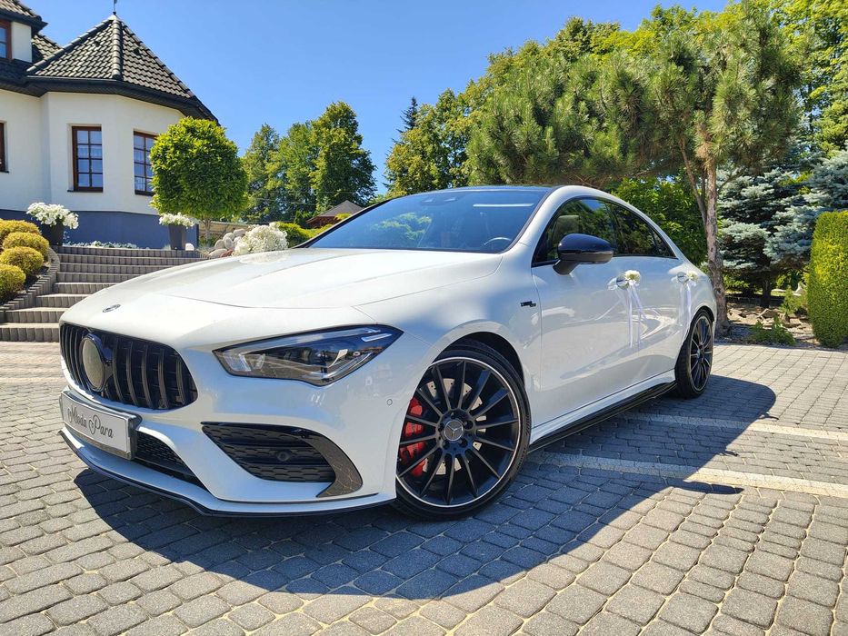 Auto do ślubu – Mercedes CLA 35 AMG biały - wolne terminy PROMOCYJNA CENA