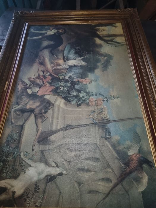 Quadro "Regresso à Caça" de I. BAPTISTE OUDRY