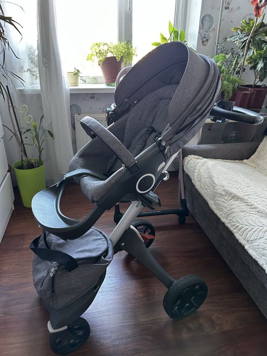 Візок коляска 2 в 1 Stokke Explory v5 колір сірий меланж