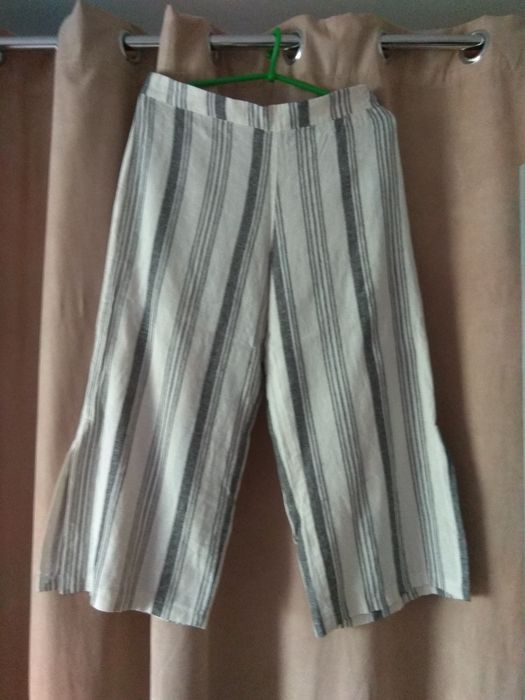 Брюки лен льняные палаццо бермуды