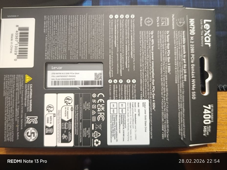 Dysk SSD Lexar NM790 PCIe gen4x4