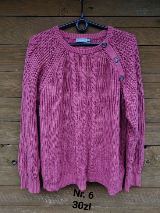 Sweter malinowy damski