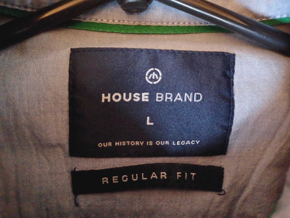 Koszula granatowo-brązowa męska HOUSE, regular fit, rozmiar L