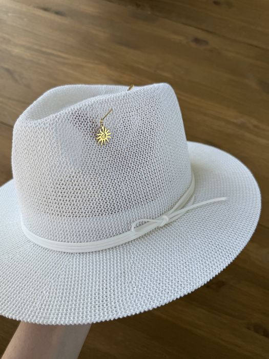 Шляпа федора білий капелюх літній