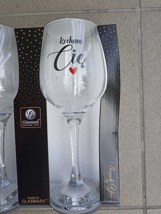 Glasmark komplet dwóch kieliszków do wina Kocham Cię 380ml