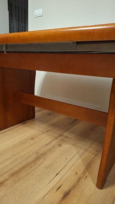 Duży stół rozkładany 160–360 cm + 8 krzeseł, solidny komplet