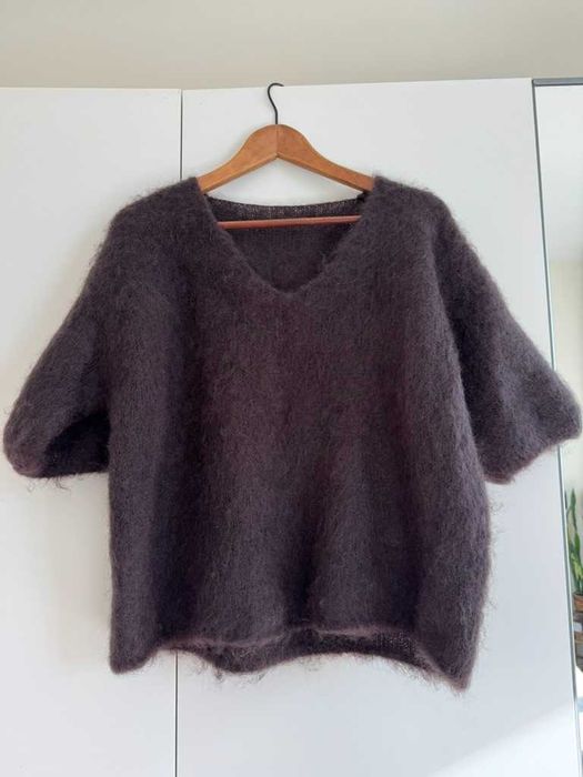 Sweter z kid moheru premium gorzka czekolada rozm uniwersalny