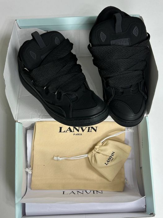 Кеди Lanvin Curb кросівки,кроссовки ланвін кеды Snekers чорні 43 — zdjęcie 4