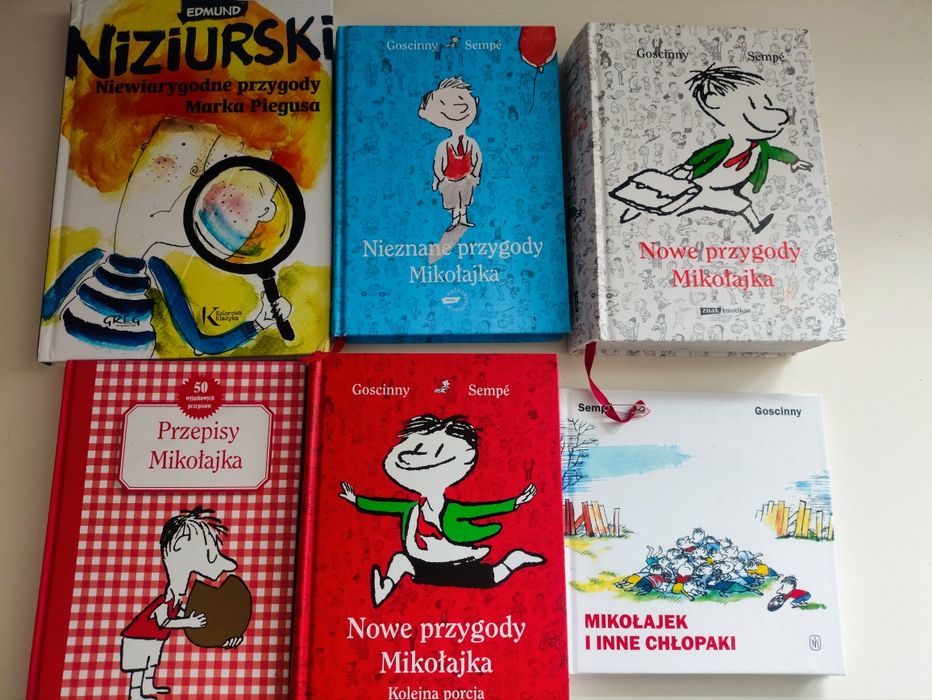 Zestaw 6 książek Mikołajek Marek Piegus Nowe przygody Mikołajka