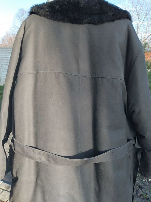 Натуральный чёрный покрытый овчинный тулуп/ кожух -2шт.  р52-54