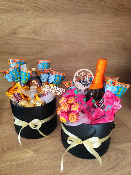 Prezent słodki sweet box że słodyczami lotto, chupa chups zdrapki
